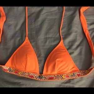 Orange sequin Victoria’s Secret Swim Push Up top